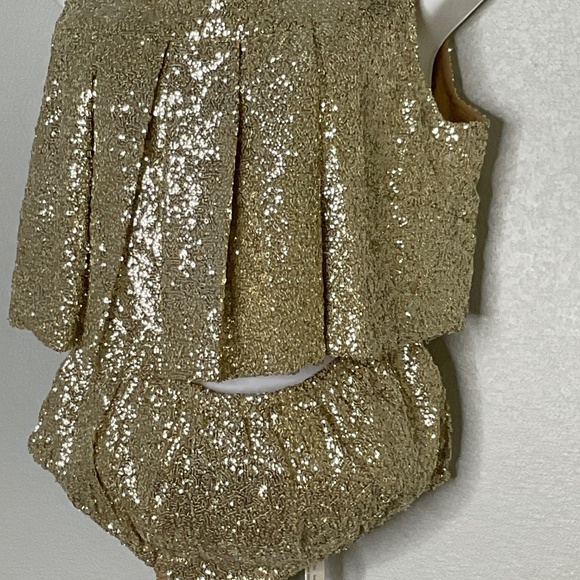 Lolli sequin two piece bloomer bottom shorts and top Size M - Picture 3 of 9